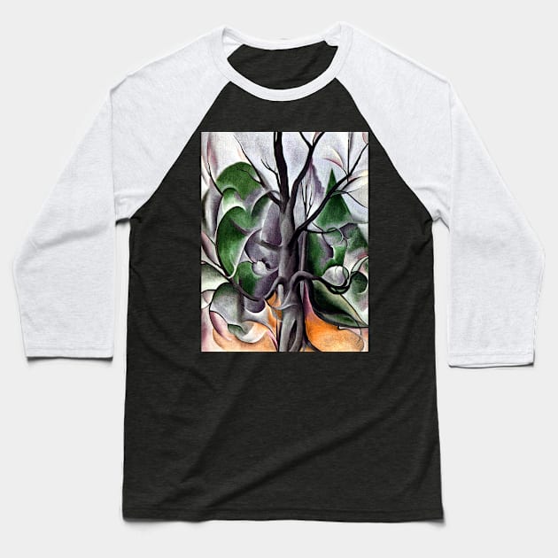 High Resolution Grey Tree Lake George by Georgia O'Keeffe Baseball T-Shirt by tiokvadrat